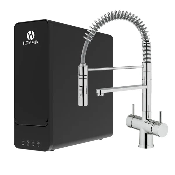 Hommix hydRO Tankless RO System & Miziana 3-Way Pull-Out Tap