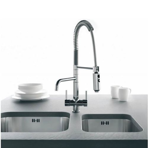 Osmio Azzurra 3-Way Triflow Kitchen Tap with Spray Hose