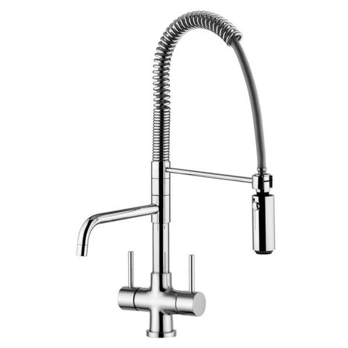 Osmio Azzurra 3-Way Triflow Kitchen Tap with Spray Hose