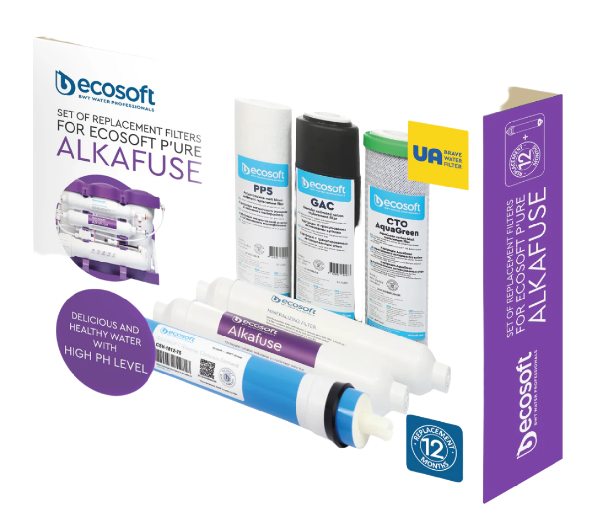 Ecosoft P'URE Alkafuse 12 month set of replacement filters