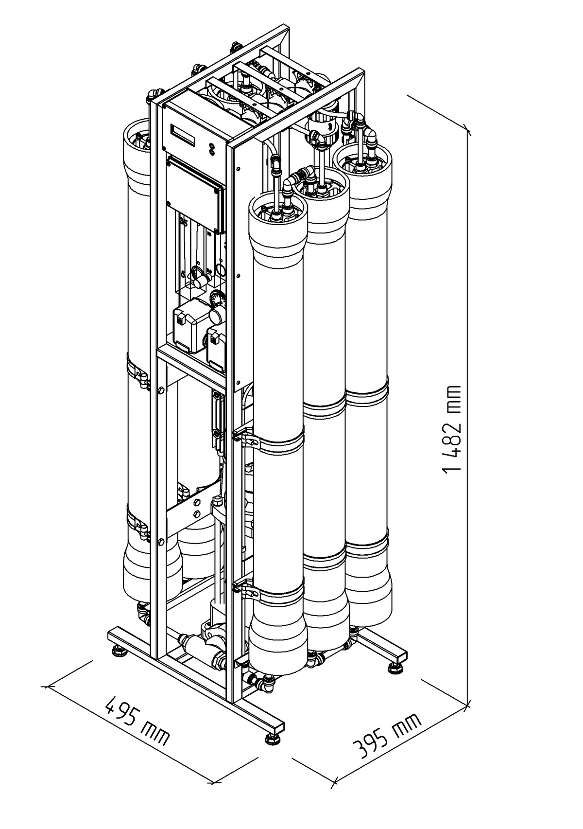 Ecosoft MO30000 Commercial Reverse Osmosis System (1250 LPH)