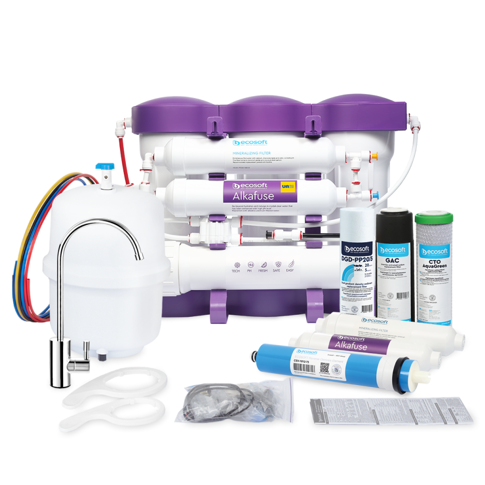 Ecosoft P'URE Alkafuse Reverse Osmosis Filter System with Pump