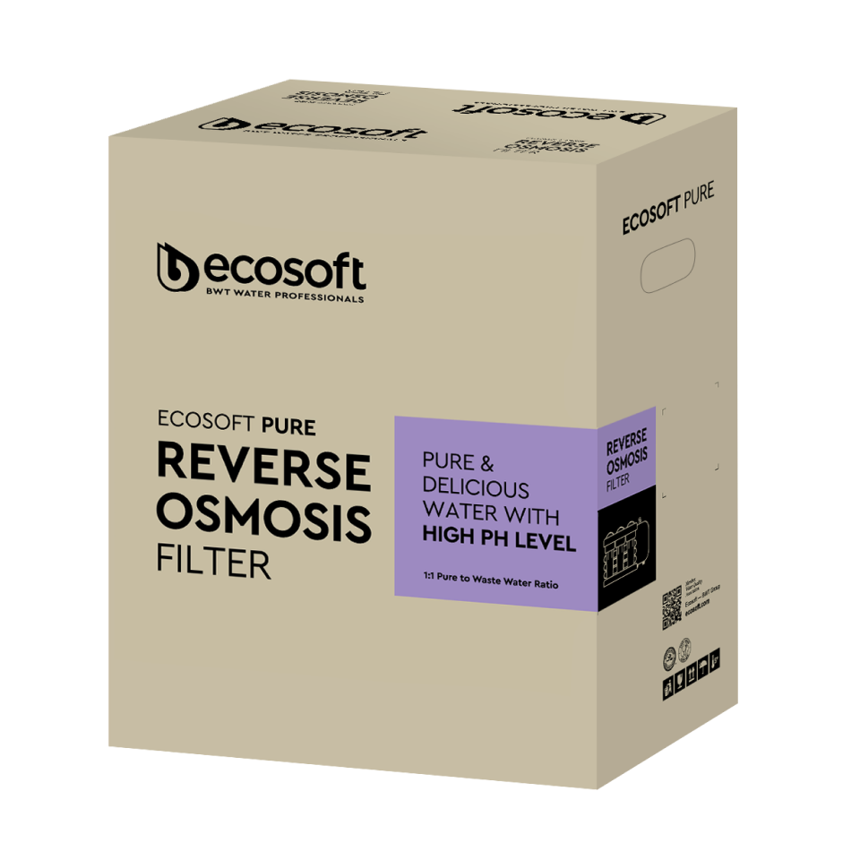 Ecosoft P'URE Alkafuse Reverse Osmosis Filter System with Pump
