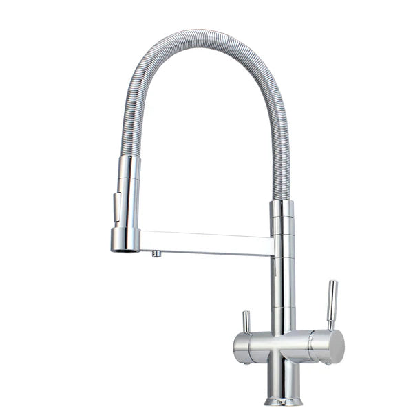 Hommix Savona Chrome 3-Way Triflow Pull-Out Kitchen Tap