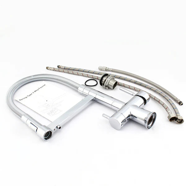 Hommix Savona Chrome 3-Way Triflow Pull-Out Kitchen Tap