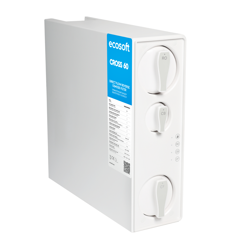 Ecosoft CROSS 60 Direct Flow Reverse Osmosis Water Filtration System – 400 GPD