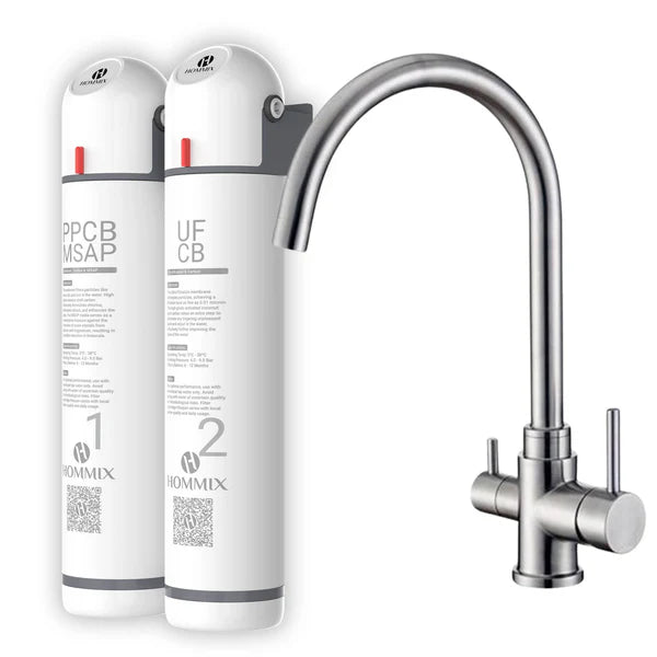 Hommix Ultra UF & Softening Drinking Water Filter with Pisa 304 Stainless Steel
