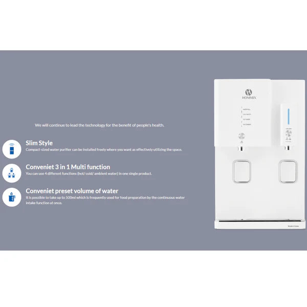 Hommix neRO 3-in-1 Countertop Reverse Osmosis Filtration System - Glacier White