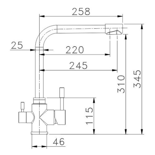 Osmio Fabia 304 Stainless Steel 3-Way Triflow Kitchen Tap