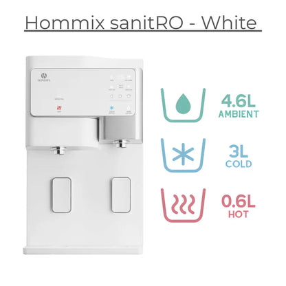 Hommix sanitRO 3-in-1 Luxury Countertop Reverse Osmosis Filtration System - White