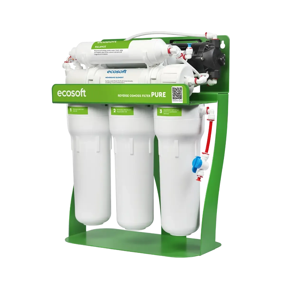 Ecosoft PURE Balance reverse osmosis filter with pump