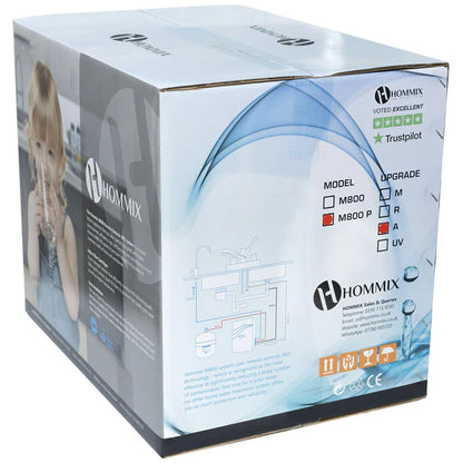Hommix M800 Pumped 6 stage RO Under Sink Drinking Water Filter System with Alkaline Filter