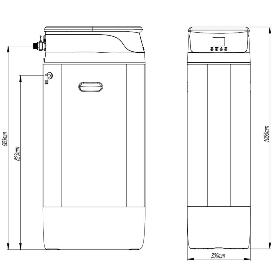 Osmio CS-30L Digital Water Softener – High Capacity Limescale Filter